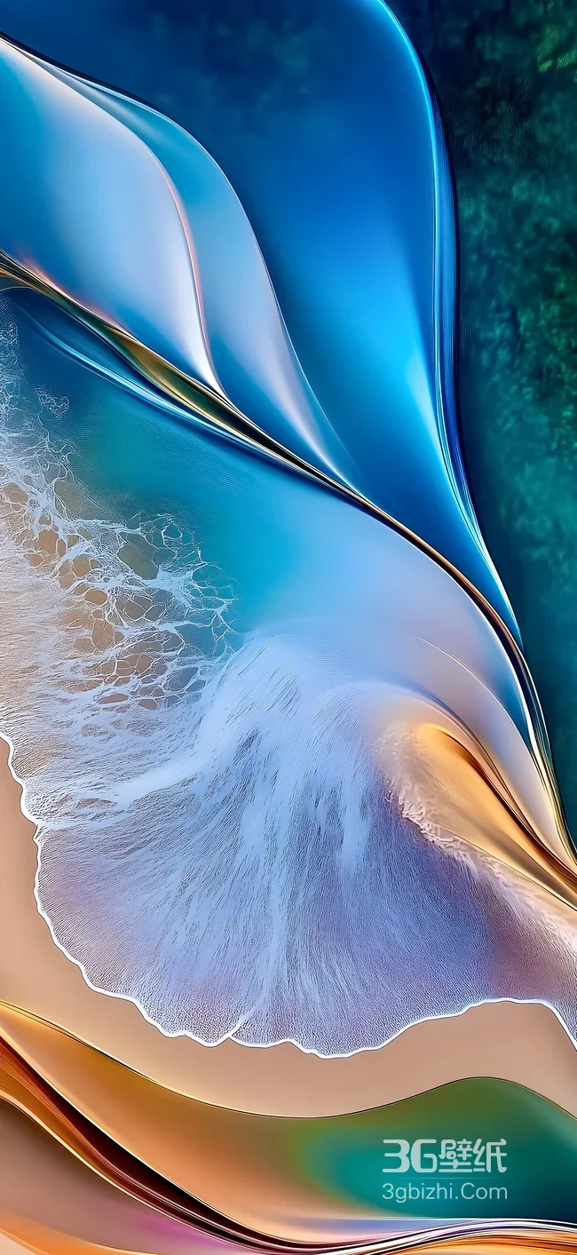 抽象流体海浪丝绸纹理·唯美梦幻风手机壁纸1