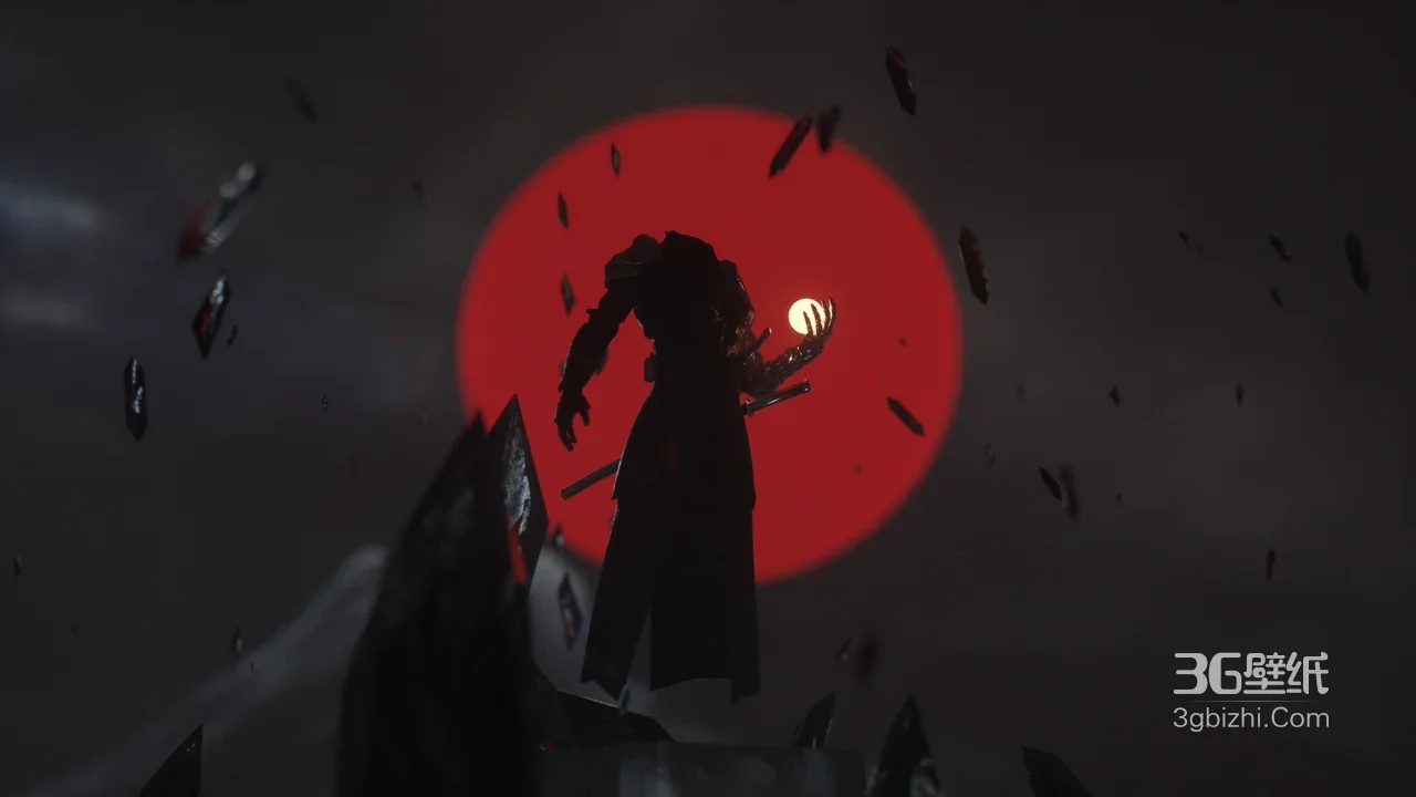 暗黑和风武士·红月破碎场景 游戏风电脑壁纸优选1