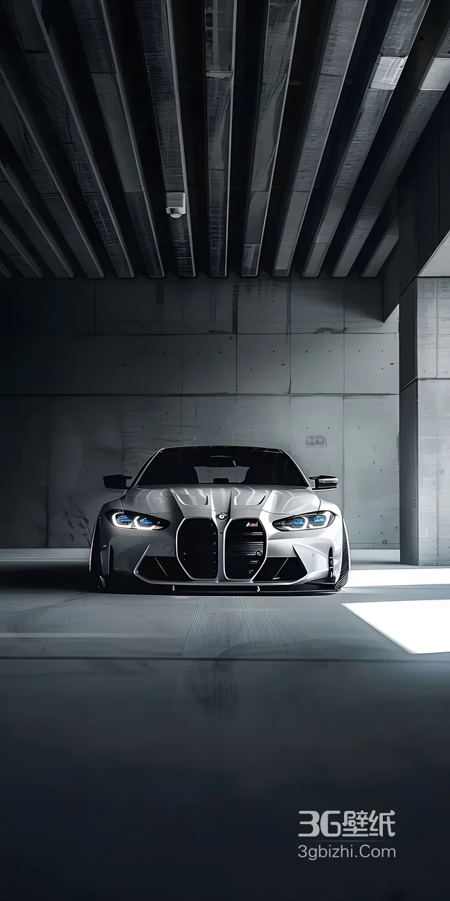 宝马M系跑车·暗黑工业风车库场景 高质感汽车壁纸1