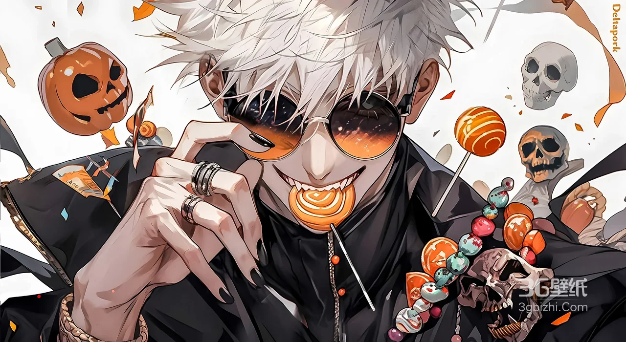 五条悟·暗黑万圣风 咒术回战宽屏电脑壁纸1