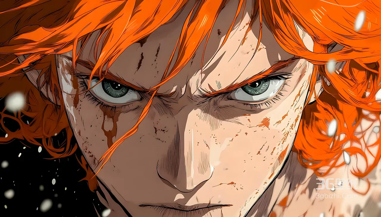 红发战损坚毅动漫角色·暗黑热血风 高热度电脑壁纸1