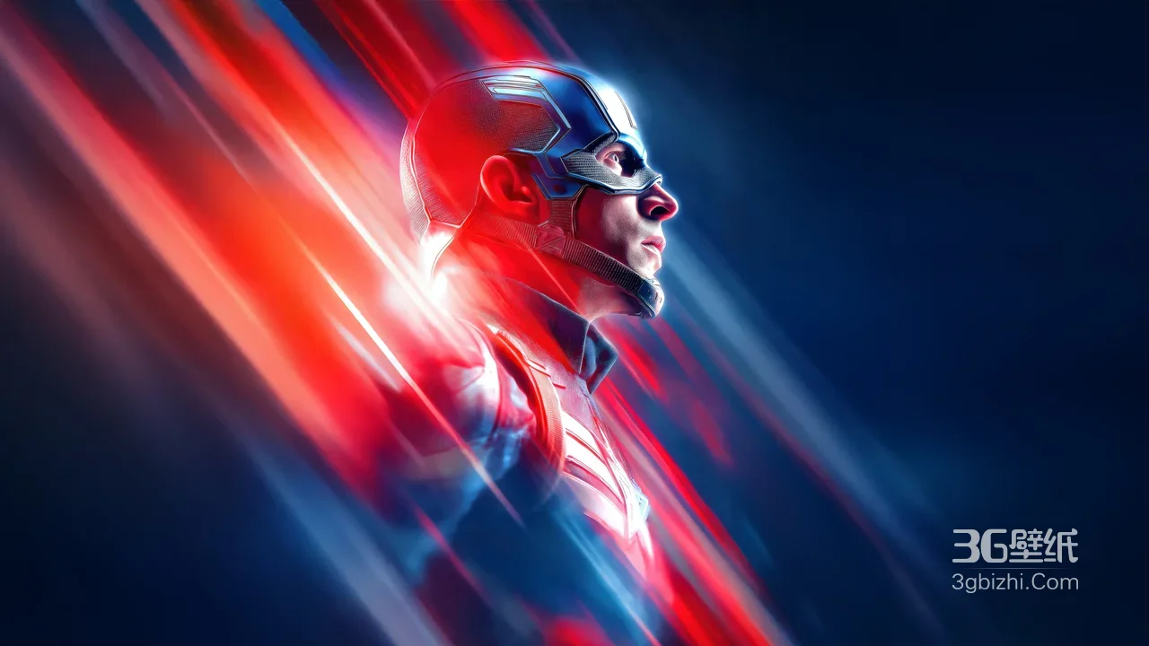 美国队长·战衣闪耀流光 漫威宇宙科幻动感电脑壁纸（超燃英雄桌面背景）1
