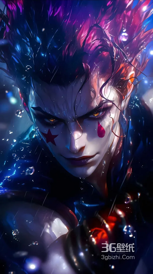 西索·小丑妆星纹泪纹·暗黑炫酷·全职猎人动漫角色壁纸1