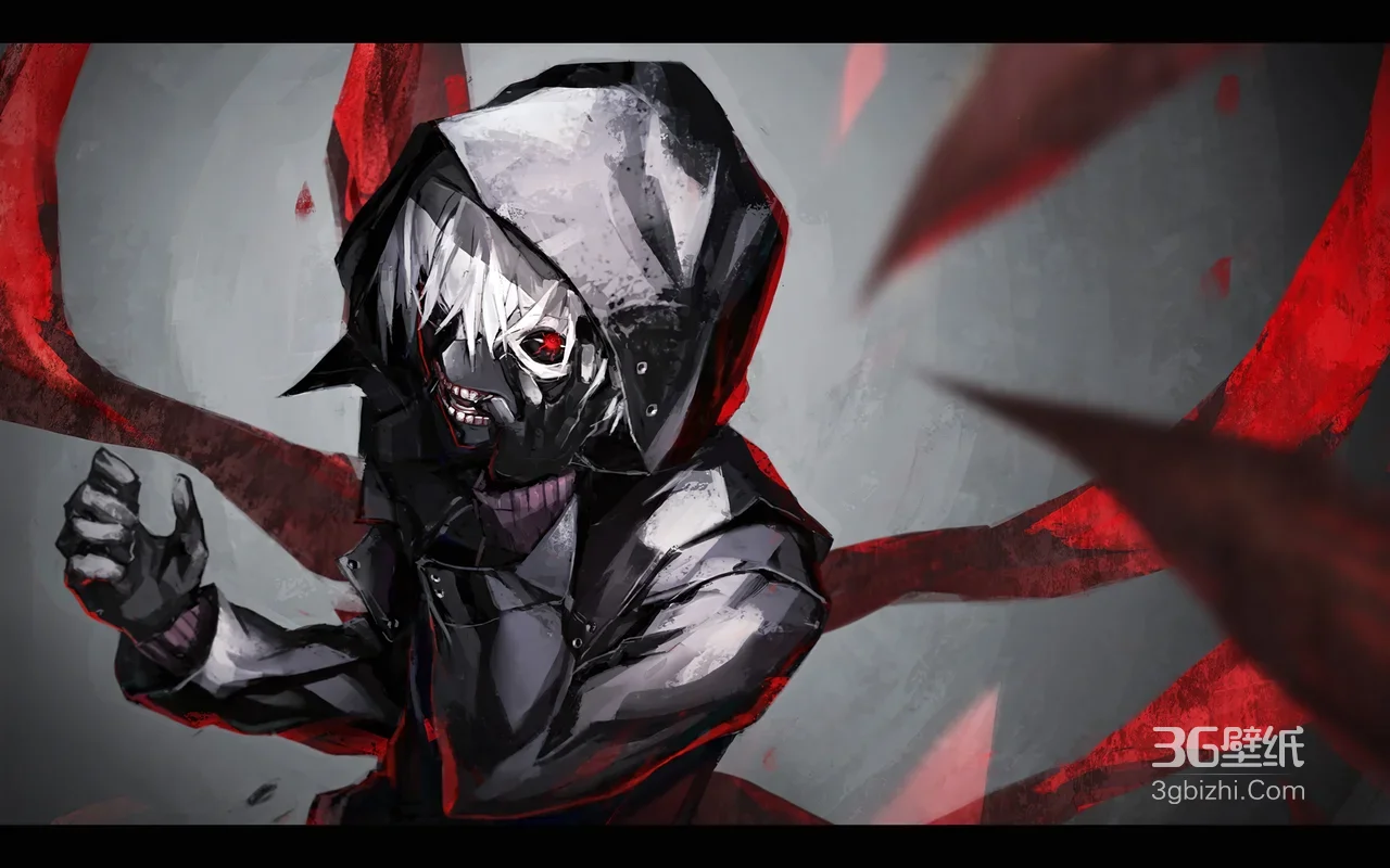 金木研·赫子迸发 暗黑风东京喰种电脑壁纸1