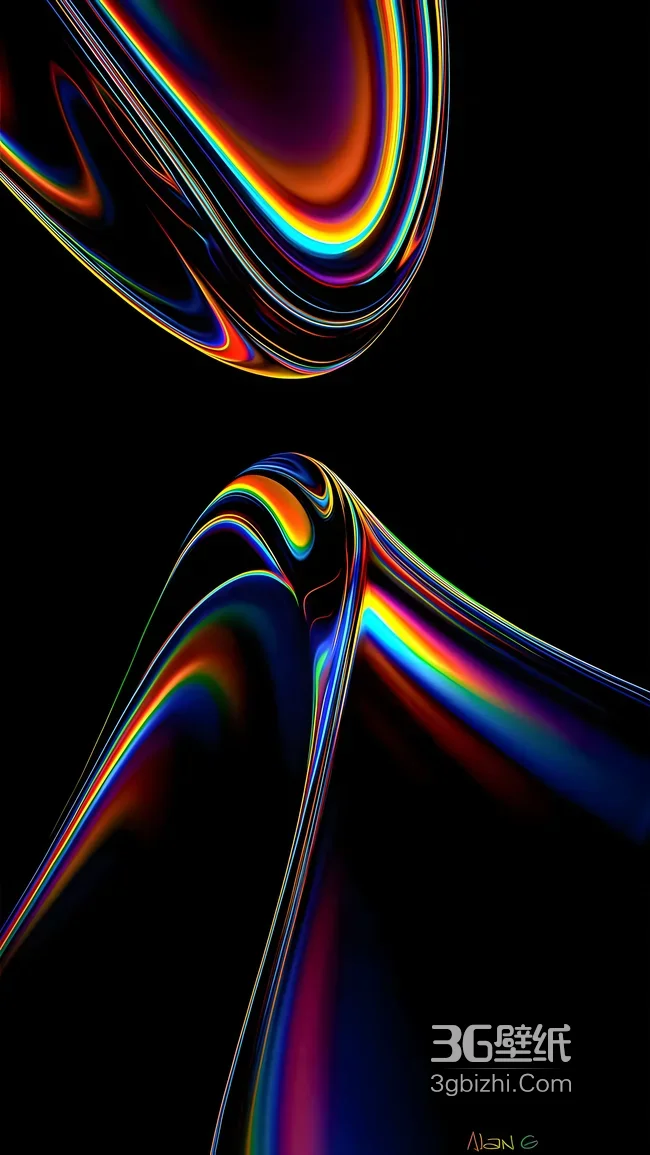 炫彩流体线条场景·赛博朋克风·超酷抽象手机壁纸1