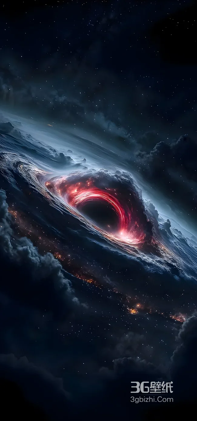 宇宙黑洞漩涡·暗黑科幻风 红焰星云手机壁纸热款1