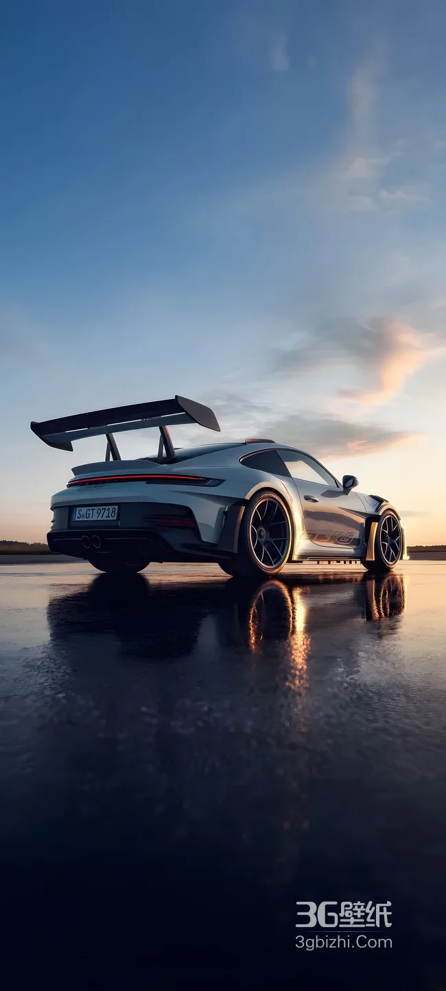 保时捷911 GT3 RS·写实炫酷·黄昏镜面超跑手机壁纸热图1