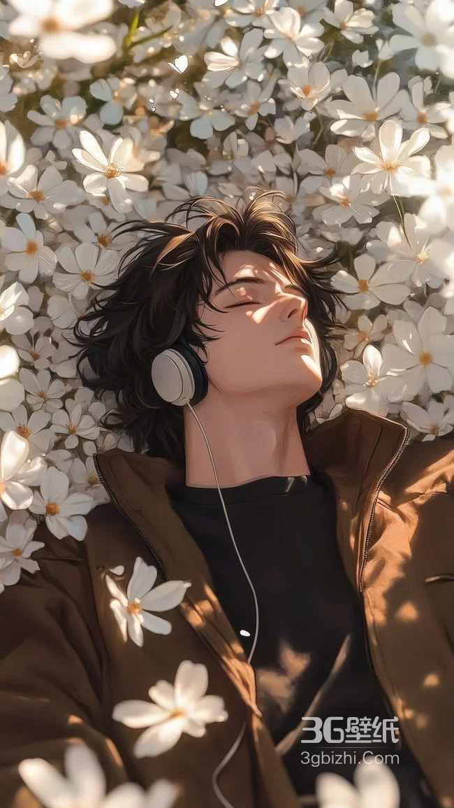 唯美小憩帅哥·戴耳机闭眼治愈风 热门手机壁纸1