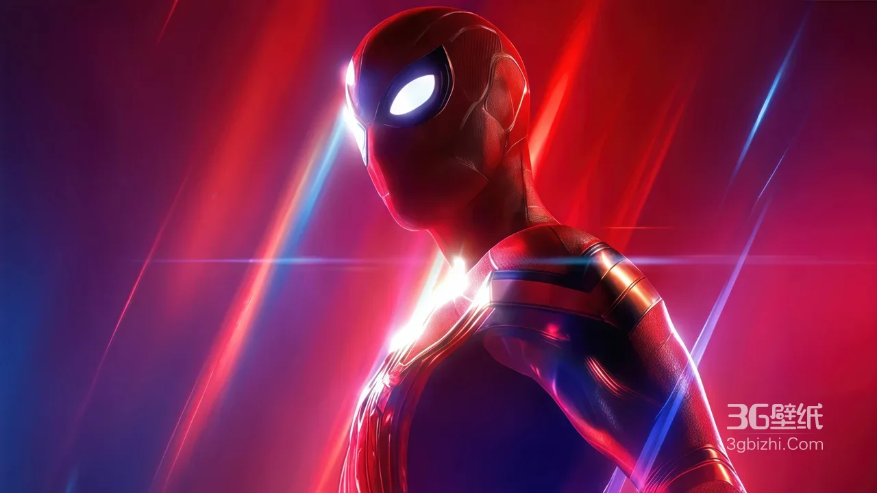 钢铁蜘蛛侠·科技战甲流光 科幻炫酷漫威宽屏高燃壁纸1