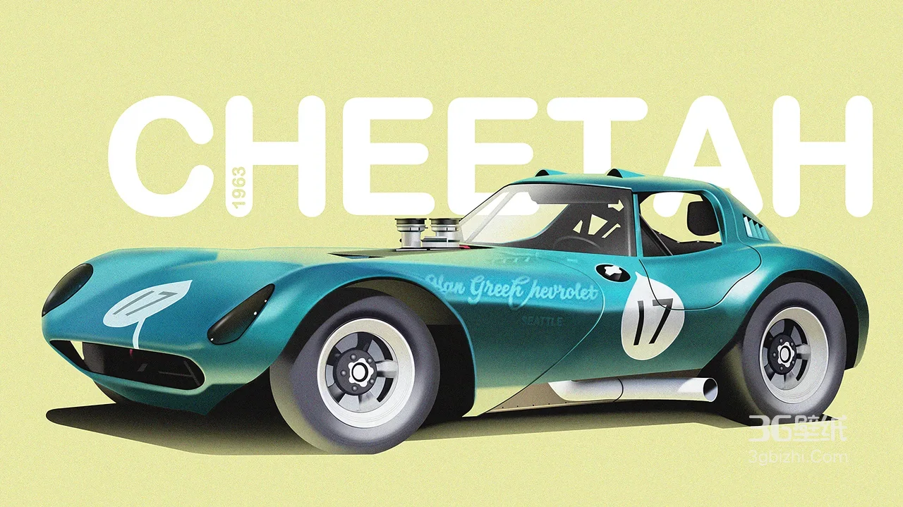 1963 Cheetah复古赛车·写实风 经典车宽屏车机壁纸1