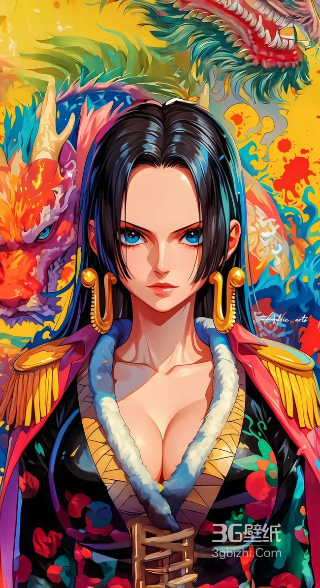 波雅·汉库克（女帝）国潮炫彩风海贼王动漫手机壁纸1