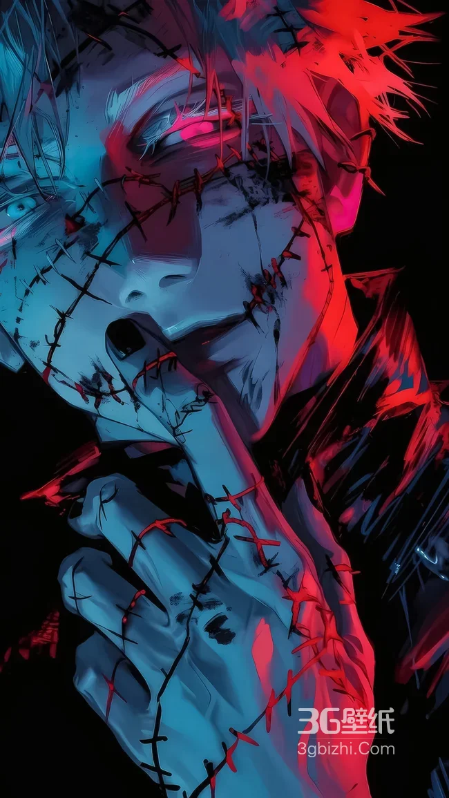 咒术回战 真人·缝合诅咒 暗黑霓虹二次元手机壁纸1