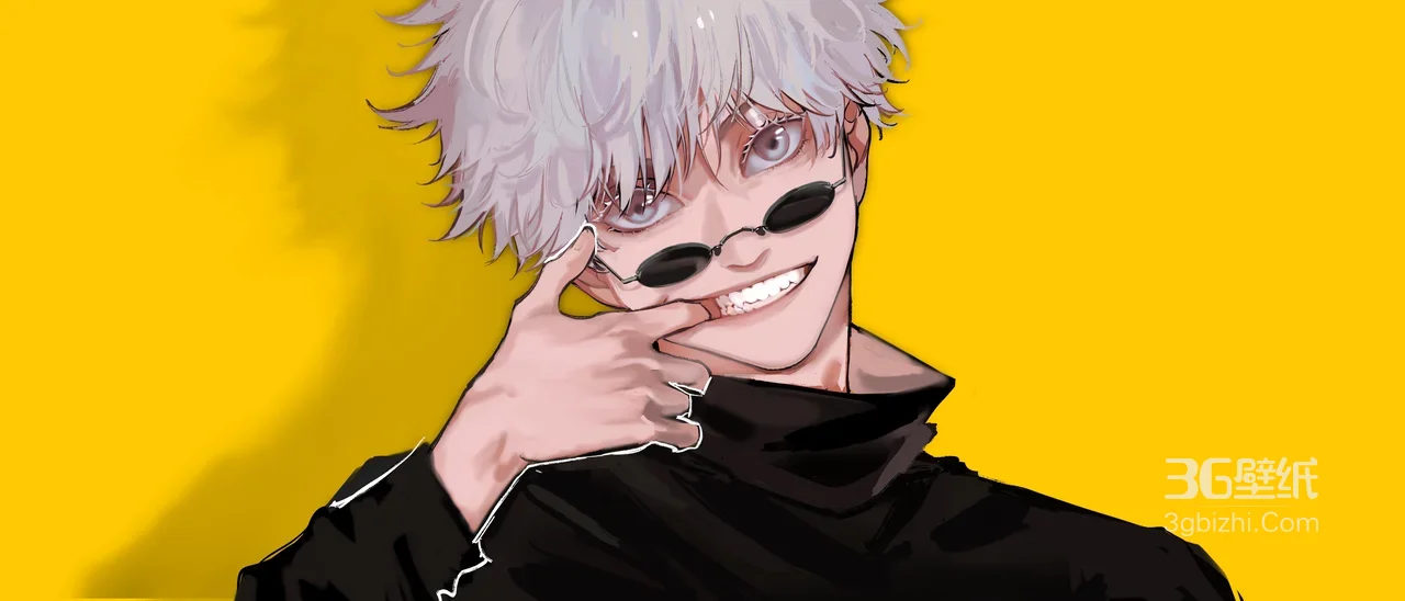 五条悟·白发墨镜二次元风（咒术回战）宽屏电脑壁纸1