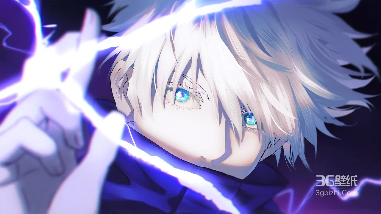 五条悟·雷电迸发 二次元炫酷《咒术回战》动漫电脑壁纸1