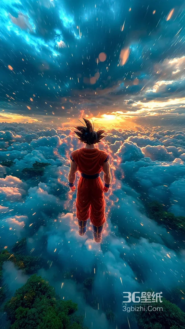 孙悟空·气焰燃烧 云海日出·《龙珠》唯美热血超燃动漫壁纸1