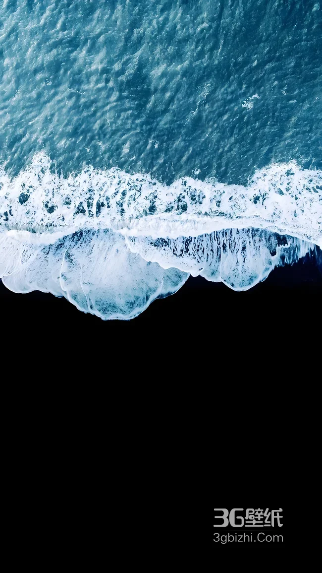 海浪浪花拍岸黑岸·唯美暗黑风 高质感海浪手机壁纸1