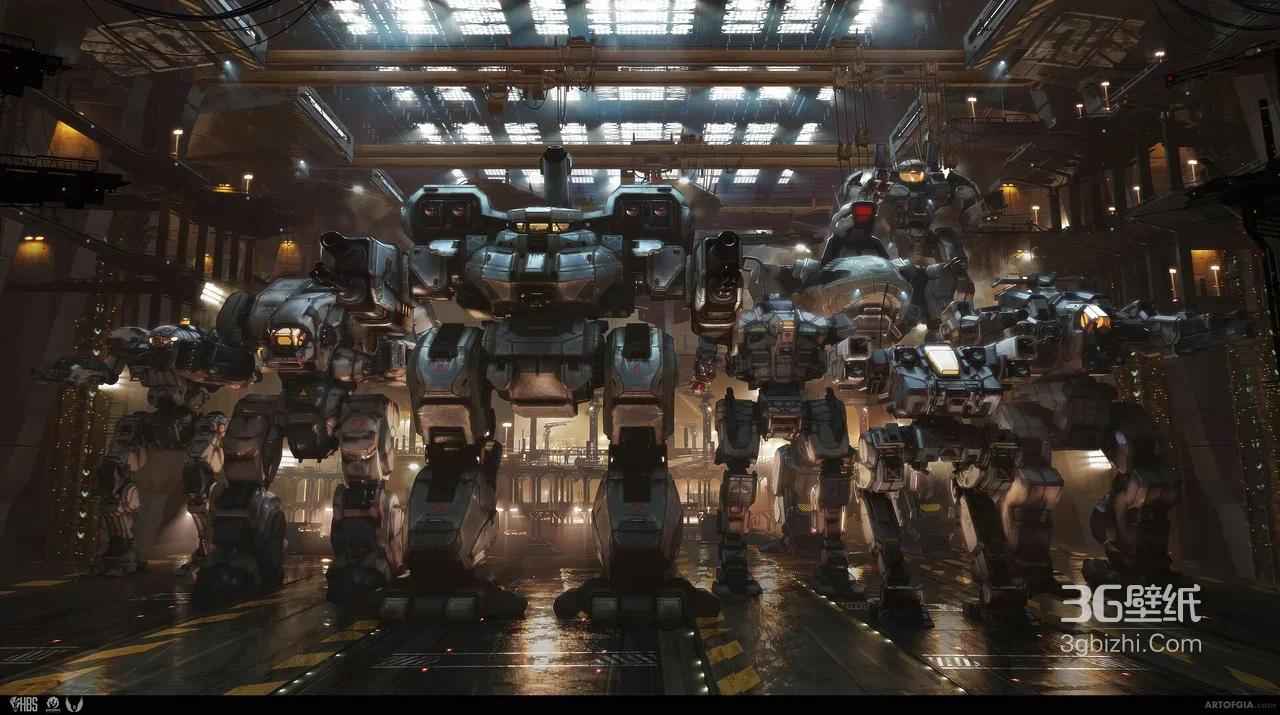科幻机甲集群·写实工业风 机械战甲主题宽屏壁纸1