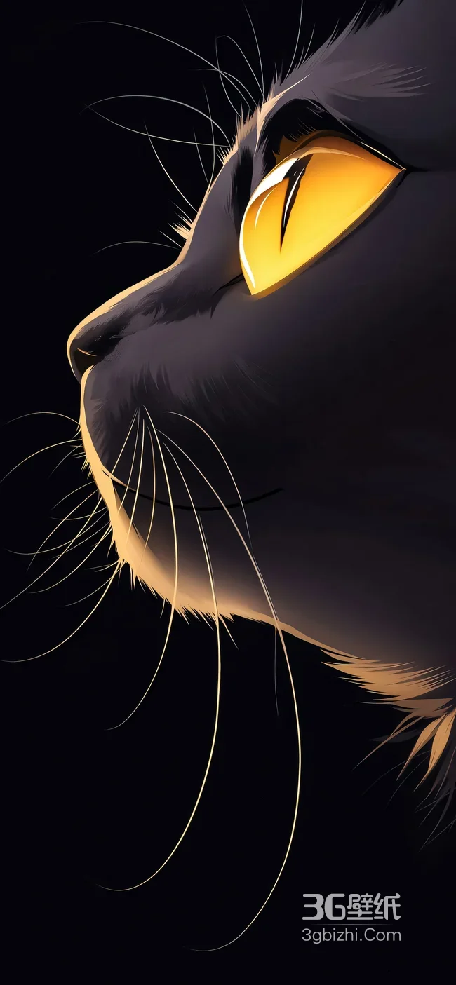 暗黑唯美风黑猫·金黄眼眸 高人气猫咪壁纸1