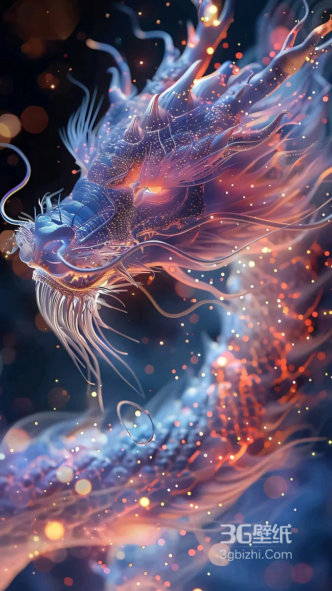 国风神龙·梦幻科幻粒子特效 高人气竖屏龙壁纸1