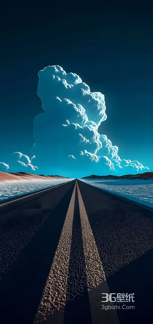超现实公路巨云沙漠 唯美治愈手机壁纸1