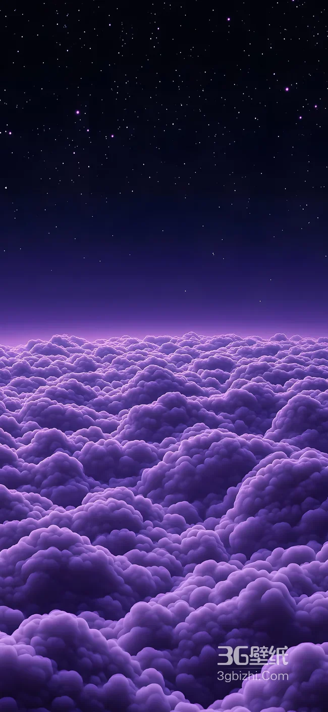 星空云海·梦幻紫调唯美场景 浪漫夜空风壁纸1