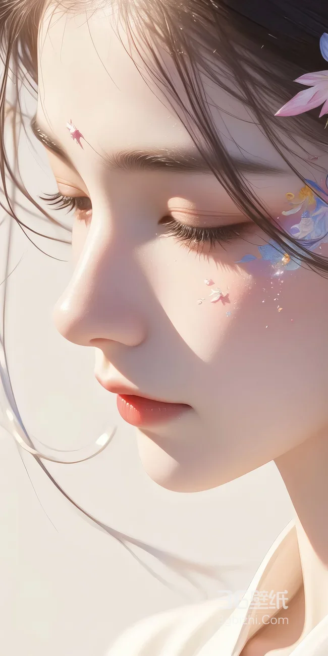 国风唯美古风少女·花饰妆容 超仙手机壁纸参考1