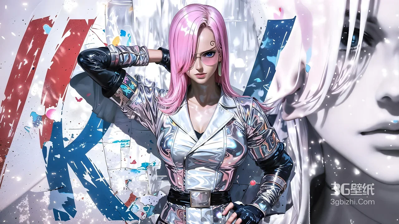 文斯莫克·蕾玖·粉发银装 动漫写实风海贼王宽屏电脑壁纸1