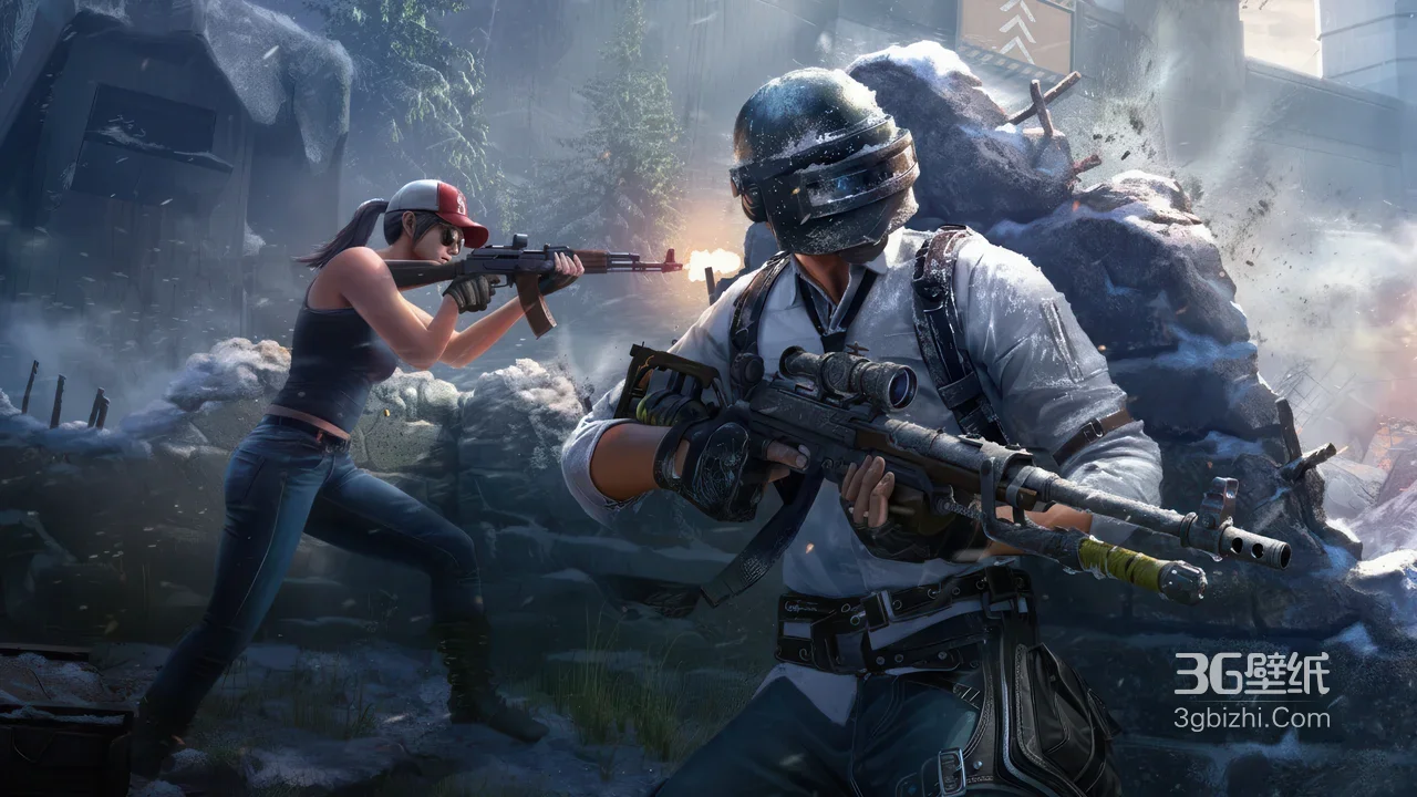 绝地求生雪地枪战双角色·写实风 电脑壁纸精选1