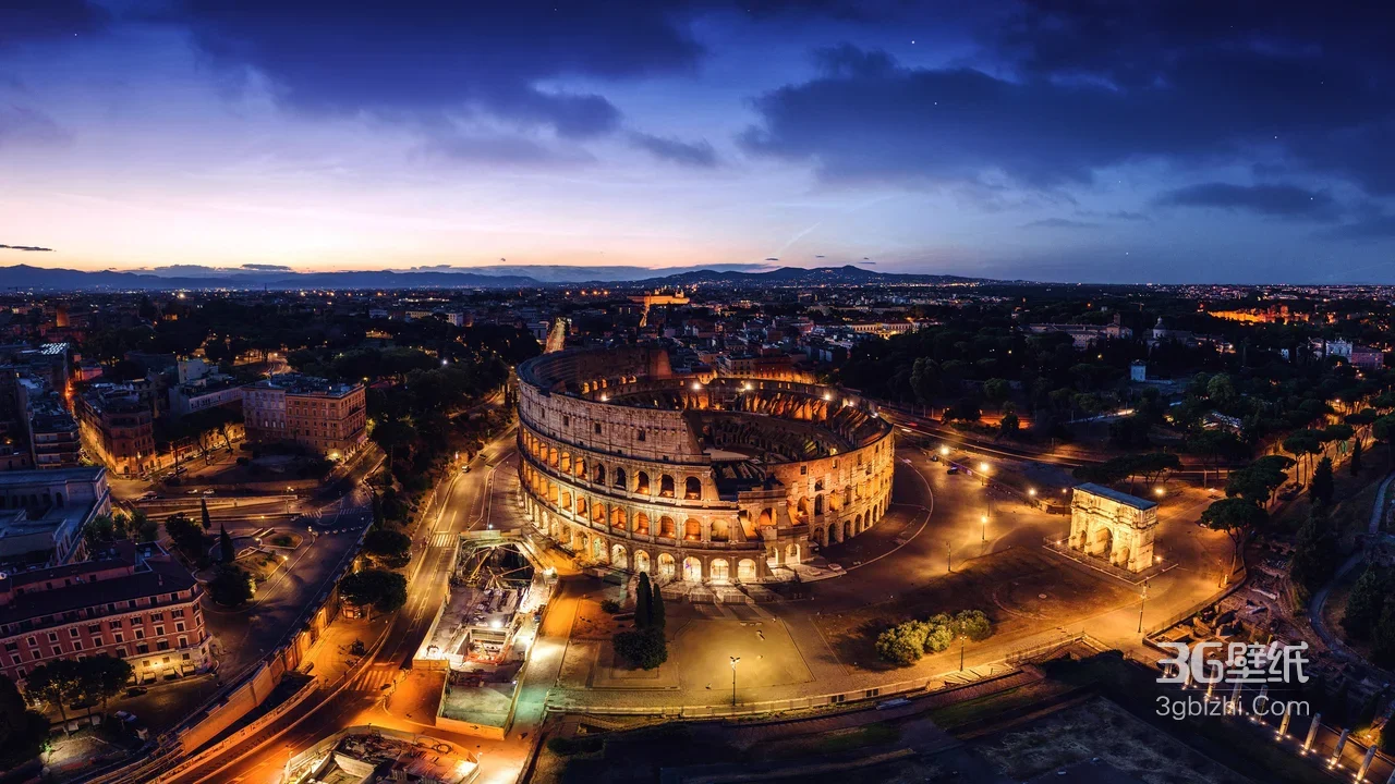 罗马斗兽场夜景·写实历史风 宽屏壁纸1