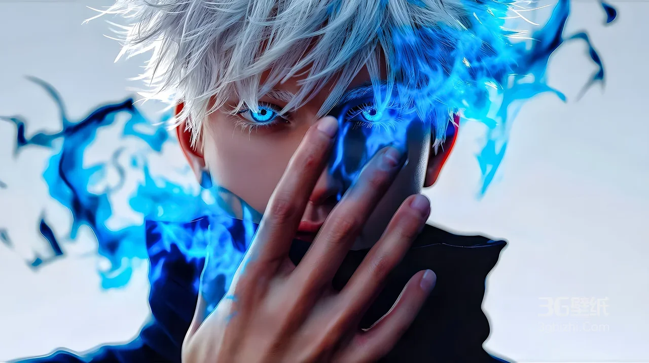 五条悟·苍术蓝焰 写实风咒术回战动漫壁纸 超燃电脑桌面1