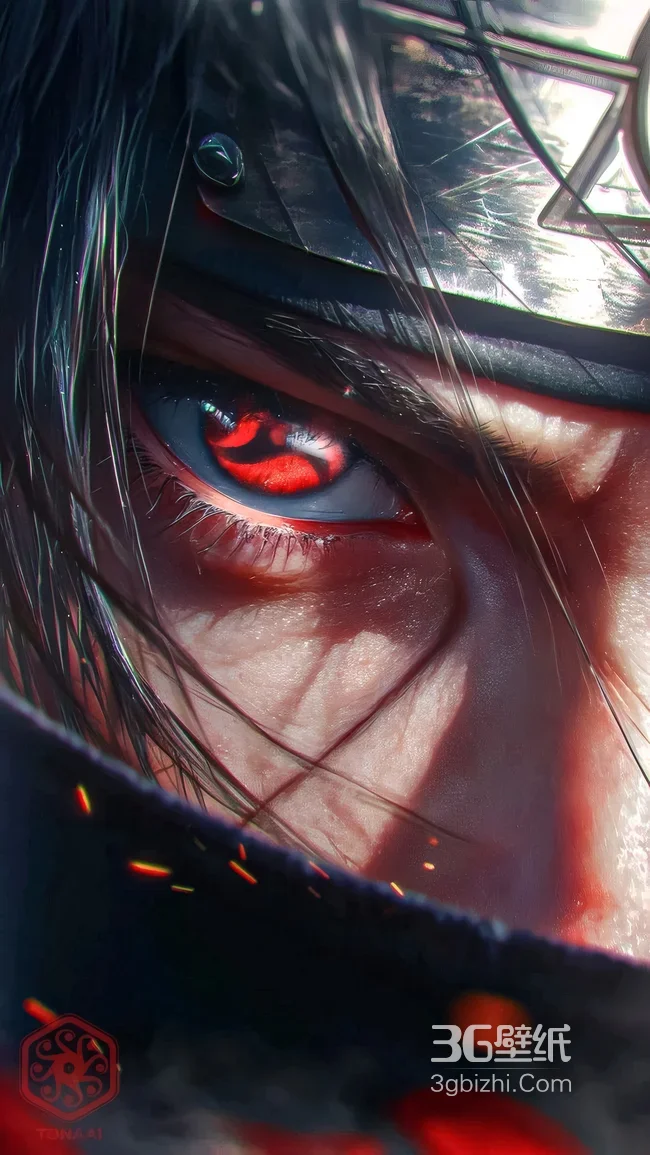 宇智波鼬·写轮眼觉醒 写实暗黑风 火影忍者动漫高质感壁纸1