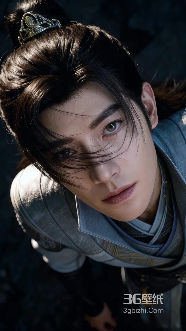 韩立·古风束发银冠 国风写实帅哥 古风手机壁纸1