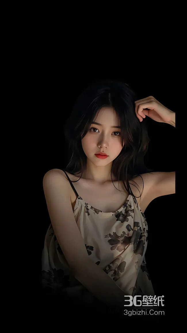 长发女性·吊带花裙·暗黑唯美风 高质感手机壁纸1