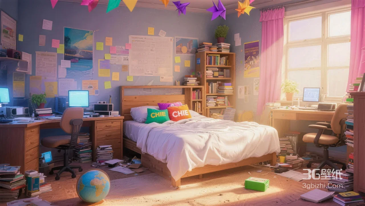 二次元清新风·学生活力卧室 电脑桌面壁纸优选1
