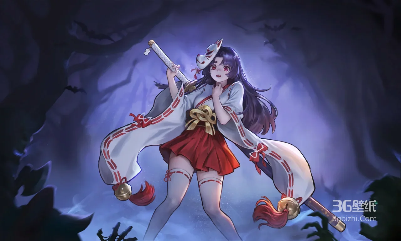 妖刀姬·巫女大剑 暗黑二次元游戏电脑壁纸1