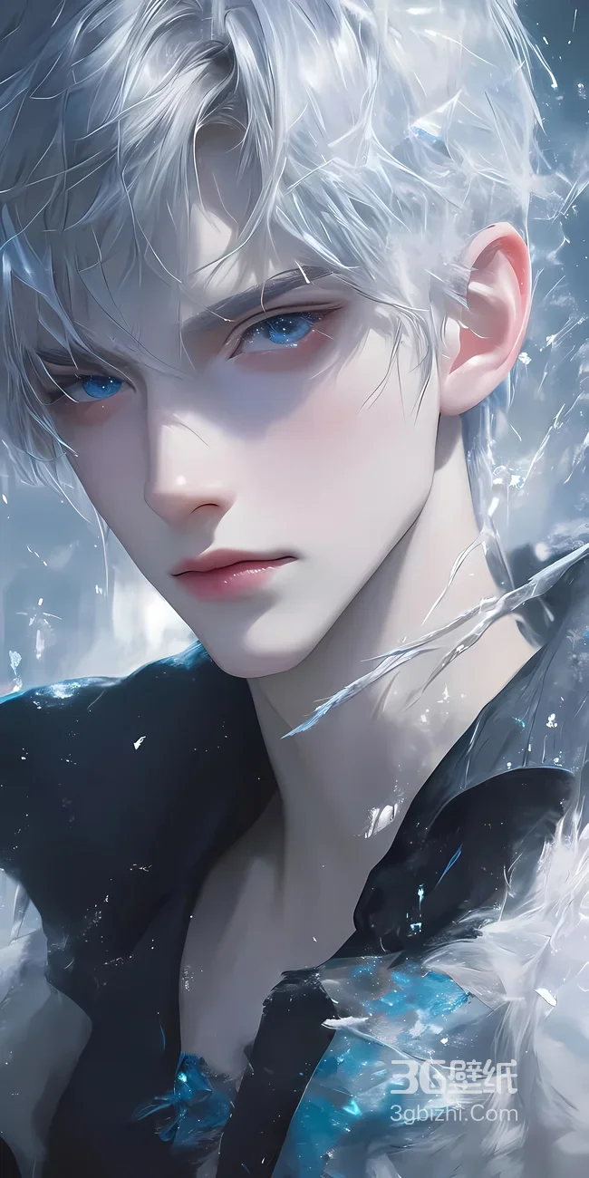 银发冰系帅哥·唯美冰雪奇幻风 冷感意境手机壁纸1