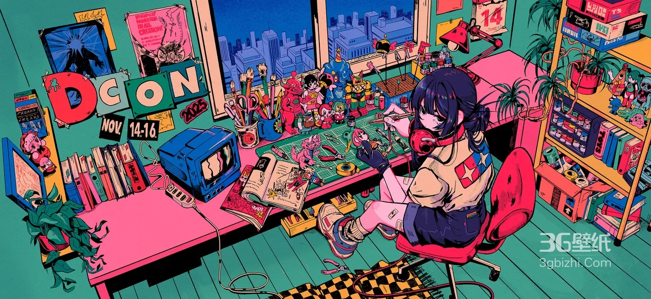 DCON 2025潮漫风手办创作女孩宽屏电脑壁纸1