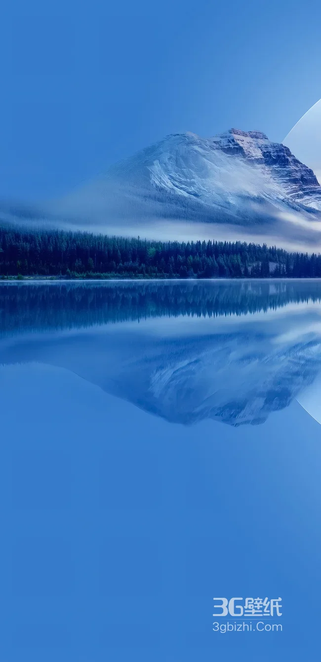 雪山湖泊森林倒影·唯美清新 自然治愈系手机壁纸1