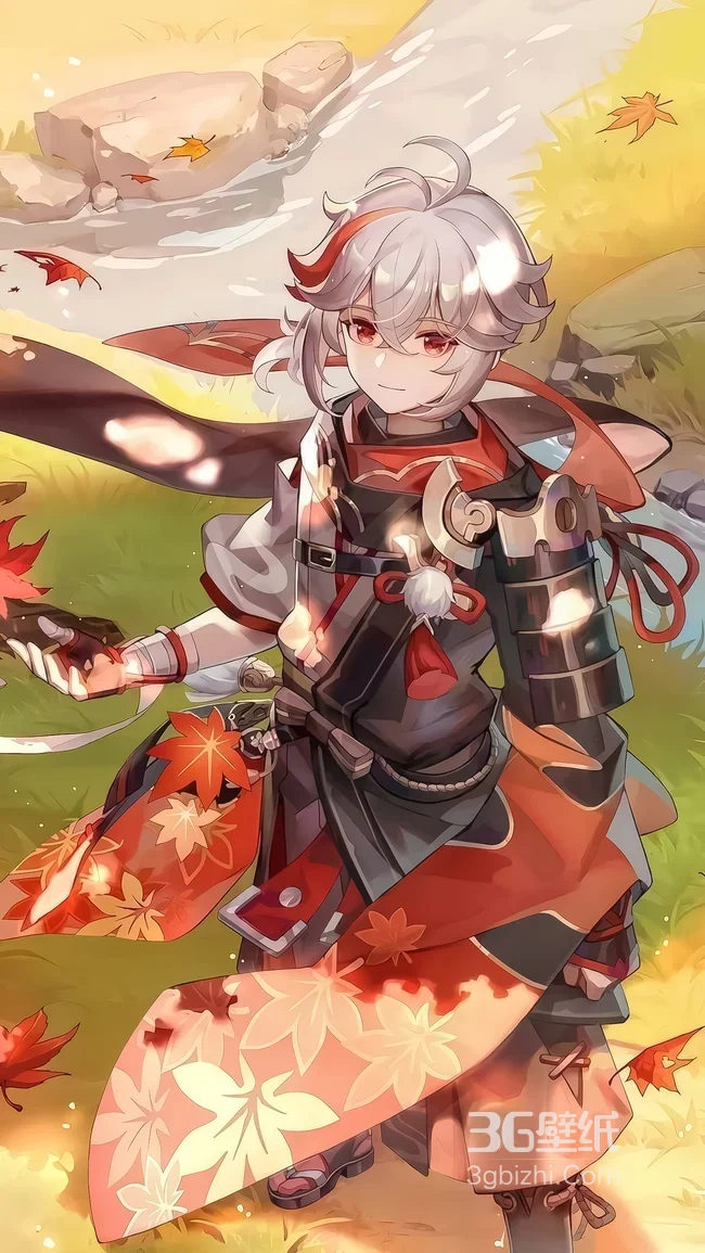 枫原万叶·枫叶武士 和风原神游戏角色壁纸1