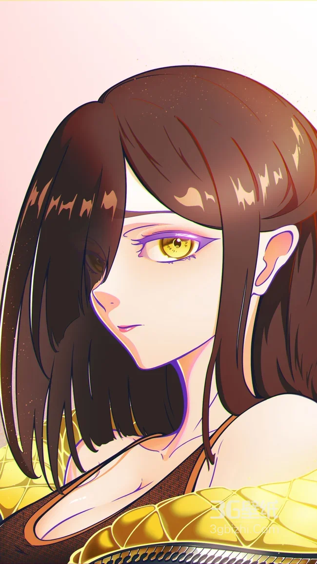 国漫风黄瞳长发少女·金色鳞纹 高人气二次元壁纸1