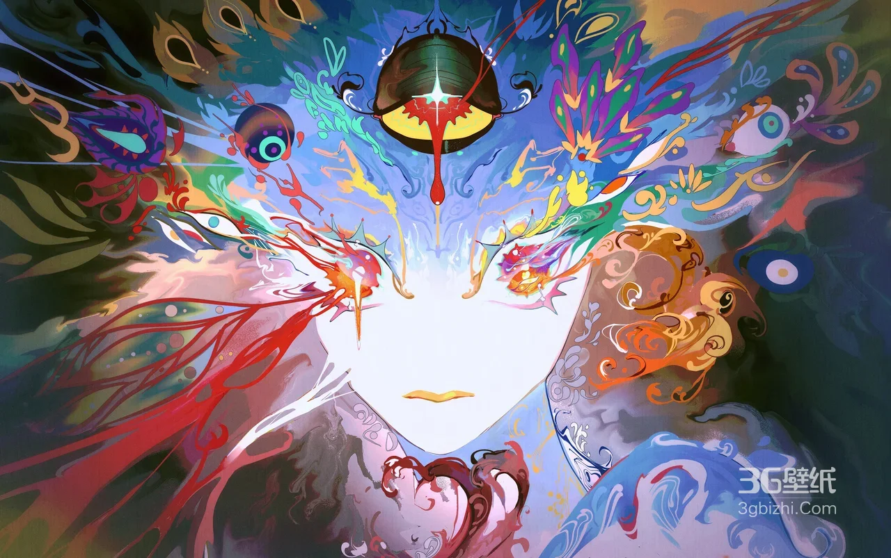 奇幻拟人形象·炫彩抽象风原创插画 宽屏电脑壁纸1