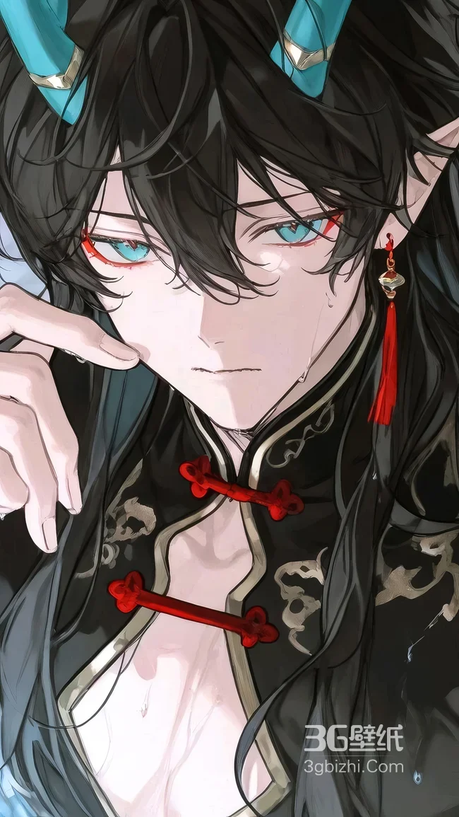 国风俊美角系少年·黑衫红饰 热门手机壁纸1