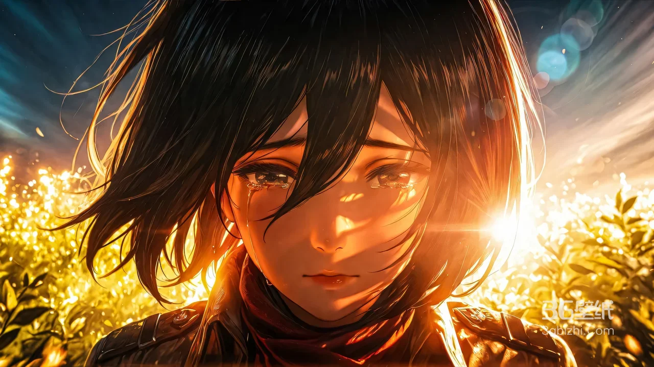 三笠·阿克曼·泪光 进击的巨人写实唯美动漫电脑壁纸（热门动漫电脑壁纸）1