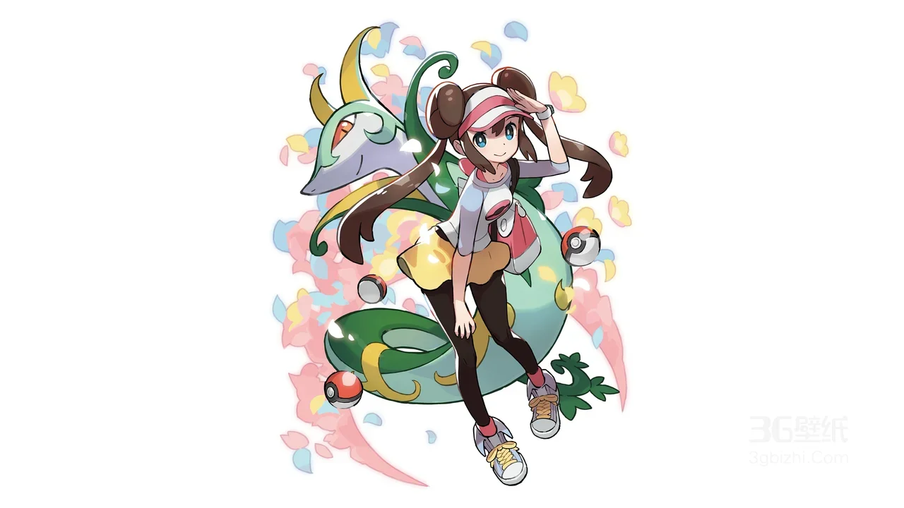 宝可梦鸣依·君主蛇互动 二次元游戏风桌面背景1