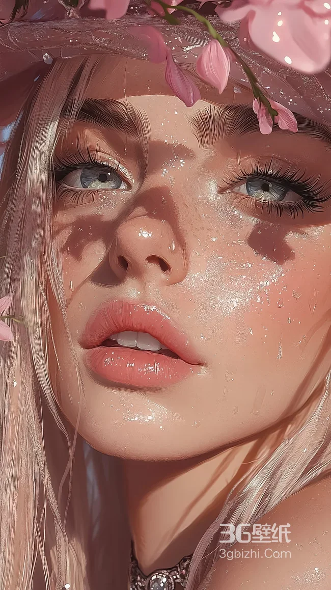 花漾亮片少女·唯美写实CG风 清新氛围感手机壁纸1