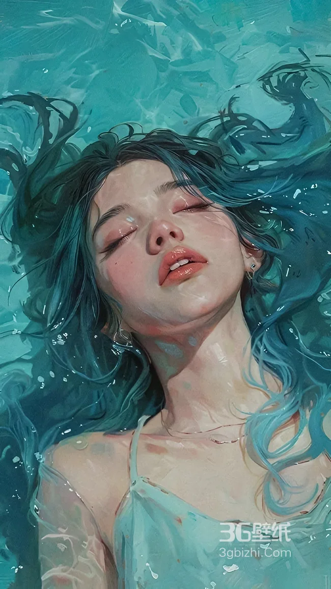 水中少女·唯美写实风艺术创作 手机壁纸优选1