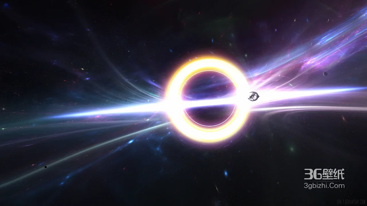 宇宙黑洞吸积盘飞船·科幻唯美 星际风电脑壁纸1
