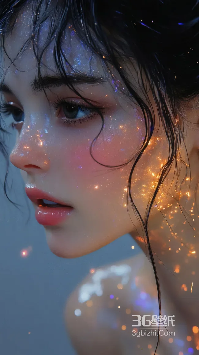 梦幻星光少女·湿润发丝唯美风 超火手机壁纸1