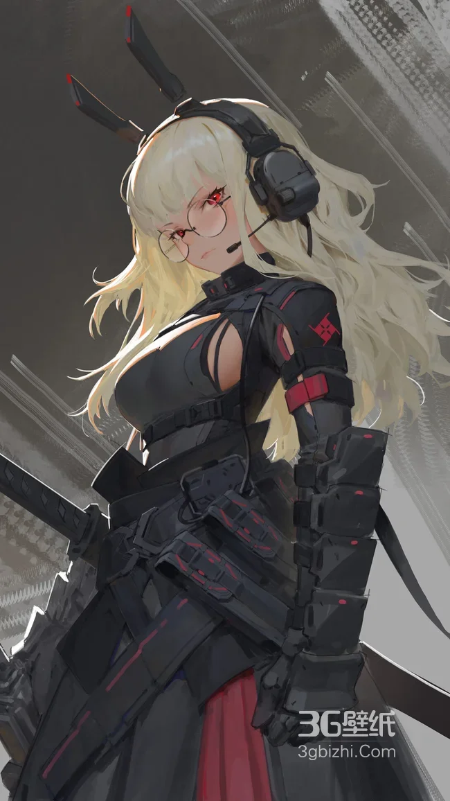 战术科幻风·眼镜机甲二次元女角色 热门手机壁纸1