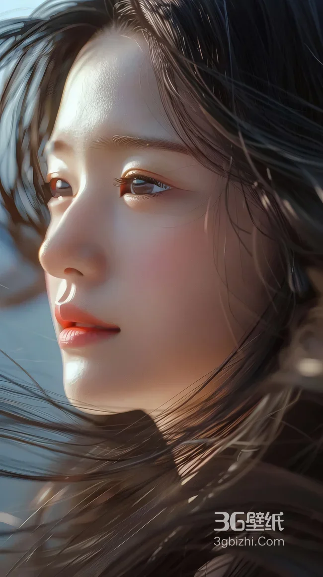 写实风长发女生·发丝飞扬唯美感 超火女生壁纸推荐1